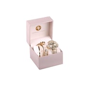 Adrienne Vittadini Classic Ladies Gold Leather Watch Bangle Set-1704G165-005
