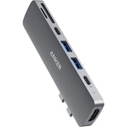 Anker A8371 7-in-1 USB Hub GRY+A8612 Type-C To Lightning Cable WHT