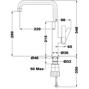 TEKA Single Lever Kitchen Tap With Aerator Integrated In The Spout Fot 994