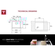 TEKA Inset Stainless Steel Sink With One Bowl Zenit Rs15 1B