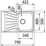 TEKA Inset Reversible Sink With Matt Finish Starbright 45 E-Xn 1B 1D