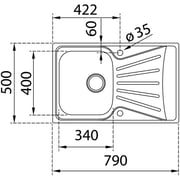 TEKA Inset Reversible Sink With Matt Finish Starbright 45 E-Xn 1B 1D