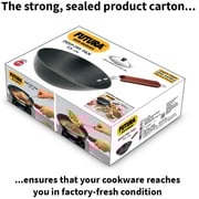 Hawkins Futura Hard Anodised Deep-Fry Pan (Kadhai) Flat Bottom With Steel LID, 2.5 Litres, Black