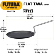 Buy Hawkins Futura Hard Anodised Flat Tawa, 22cm, 4.06mm Thick, Black  Online in UAE