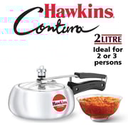 Hawkins Contura Aluminium Pressure Cooker, 2 Litres, Silver