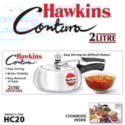 Hawkins Contura Aluminium Pressure Cooker, 2 Litres, Silver
