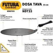 Hawkins Futura Nonstick Dosa Tawa, 33cm, 4.88mm Thick, Black