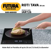 Hawkins Futura Hard Anodised Roti Tawa Induction Compatible Base, 26cm, 4.88mm Thick, Black