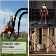 Max Strength Proffessional Battle Rope 15Mtr. x Dia 50MM Heavy Duty Fitness Ropes Strength Core Training for Strength and Conditioning Workouts Ropes Black