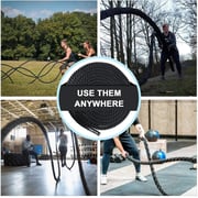 Max Strength Proffessional Battle Rope 15Mtr. x Dia 50MM Heavy Duty Fitness Ropes Strength Core Training for Strength and Conditioning Workouts Ropes Black