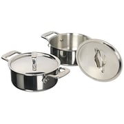 All-Clad E849A264 Stainless Steel Cocottes, 0.5-Quart, 2-Piece, Silver
