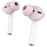 AhaStyle Silicone Earbuds Covers Case for Apple AirPods 1&2 and EarPods Storage Hook Pouch (3 Pairs Large, Pink)