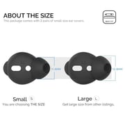 AhaStyle Silicone Earbuds Covers Case for Apple AirPods 1&2 and EarPods Storage Hook Pouch (3 Pairs Small, Black)