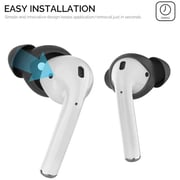 AhaStyle Silicone Earbuds Covers Case for Apple AirPods 1&2 and EarPods Storage Hook Pouch (3 Pairs Small, Black)