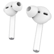 AhaStyle Silicone Earbuds Covers Case for Apple AirPods 1&2 and EarPods Storage Hook Pouch (3 Pairs Small, White)