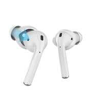 AhaStyle Silicone Earbuds Covers Case for Apple AirPods 1&2 and EarPods Storage Hook Pouch (3 Pairs Small, White)