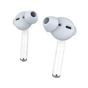 AhaStyle Silicone Earbuds Covers Case for Apple AirPods 1&2 and EarPods Storage Hook Pouch (3 Pairs Small, Light Blue)