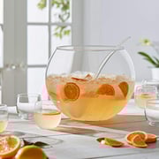 Libbey Selene Punch Bowl Set With 8 Punch Glasses, Punch Bowl And Ladle