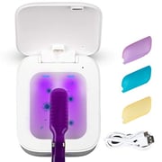 Unknown MOTAPS Toothbrush Sanitizer, Portable UV Toothbrush Sanitizer Holder with 3-Pack Toothbrush Covers, Wall Mounted Rechargeable Toothbrush UV Case for Women, Men, Kids in Bathroom, Travel and Ho