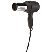 Jerdon ProVersa JHD66 Turbo Hair Dryer with 3-Speed and Heat Settings, 1875-Watts, Black and Chrome Finish