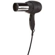 Jerdon ProVersa JHD66 Turbo Hair Dryer with 3-Speed and Heat Settings, 1875-Watts, Black and Chrome Finish