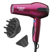 Conair 1875 Watt Ionic Ceramic Fast Drying Lightweight Hair Dryer Includes Diffuser and Concentrator Pink Hair Dryer