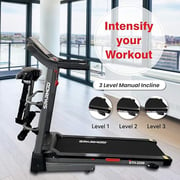 Sparnod Fitness Automatic Treadmill - Multifunction Foldable Motorized Running Indoor Treadmill for Home Use- STH-2200 (4 HP Peak)