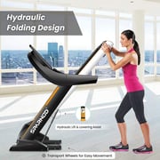 Sparnod Fitness Automatic Treadmill - Foldable Motorized Walking/Running Machine for Home Use - Sturdy Equipment with Auto Incline- STH-5700 (6 HP Peak)