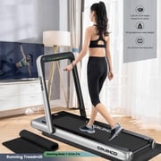 Sparnod Fitness 2 in 1 Foldable Treadmill For Home Come Under Desk Walking Pad- STH-3020 (4 HP Peak)