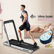 Sparnod Fitness 2 in 1 Foldable Treadmill For Home Come Under Desk Walking Pad- STH-3020 (4 HP Peak)