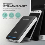 Portable Charger RAVPower Capacity 16750mAh Internal Battery Power Bank with 2A Wall Charger (Dual USB Ports, 2A Input) Phone Charger Battery for iPhone 11/11 Pro/Max/8/X/XS /Android Devices,