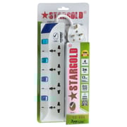 Stargold Overload Protector Electric Charging Lead 4 AC Output 3mtr Power Cable White