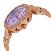 Michael Kors Parker Chronograph Purple Dial Rose Gold Ladies Watch MK6169