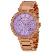Michael Kors Parker Chronograph Purple Dial Rose Gold Ladies Watch MK6169
