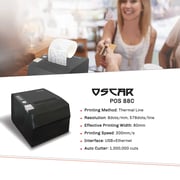 OSCAR POS88C 80mm Thermal Bill POS Receipt Printer USB Black