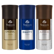 Yardley Body Spray 2+1 Men (3X150Ml)-Original+Equity+Arthur