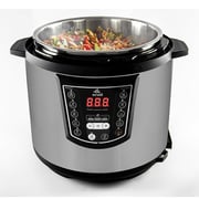 evvoli 9-in-1 Multi-Use Programmable Pressure Cooker 6L Digital LED Display 1000W Black/Silver - EVKA-PC6009B