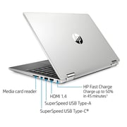 HP Pavilion x360 14t-dh200 Convertible Touch Laptop - Corei7 1.3GHz 8GB 256GB+16GB Shared Win10 14inch HD Natural Silver English Keyboard