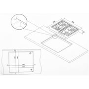 Baumatic BMEH6GFSS 60cm 4 Burner Built In Gas Hob