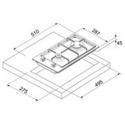 Baumatic BMEH3GSS-2 30CM 2 Burner Built In Gas Hob