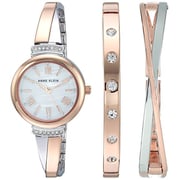 Anne klein women's bangle watch and swarovski crystal accented bracelet best sale set