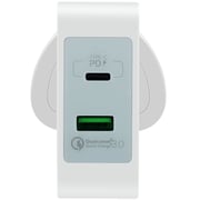 Momax UM8 USB-C PD Charger + QC 3.0 USB Fast Wall Charger Adapter White-UM8UKW