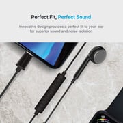 Powerology Earphone Bass Earbuds Single Mono Earphone With Mfi For Iphone XS Max, XR, X, 8 Plus, 7 Plus, iPad Pro - Black