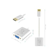 STEK Display Port to VGA Adapter, Gold Plated DP Male to Female Cable Adapter Converter White