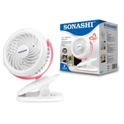 Sonashi 2-In-1 Desk And Clip Fan SRF-104P Pink/White