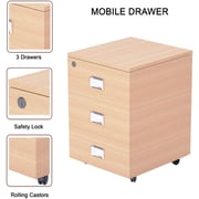 Mahmayi Carre 5114L Modern Workstation Desk Thickness Top Mdf Board Contemporary Look Office Table With 3 Mobile Storage -W140Cms X D160Cms X H75Cms (Oak)