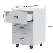 Mahmayi Harrera R06-14 Modern Reception Desk with Lockable 3 Drawer Filing Cabinet - White