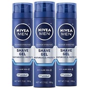 NIVEA Men Maximum Hydration Moisturizing Shaving Gel - For Dry Skin - 7 oz. Can (Pack of 3)