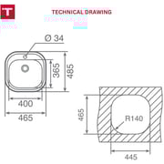 TEKA Inset Stainless Steel Sink One Bowl Stylo 1B