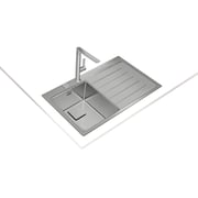 TEKA Inset Stainless Steel Kitchen Sink With Right-Hand Bowl And Drainer Zenit Rs15 1B1D R 86